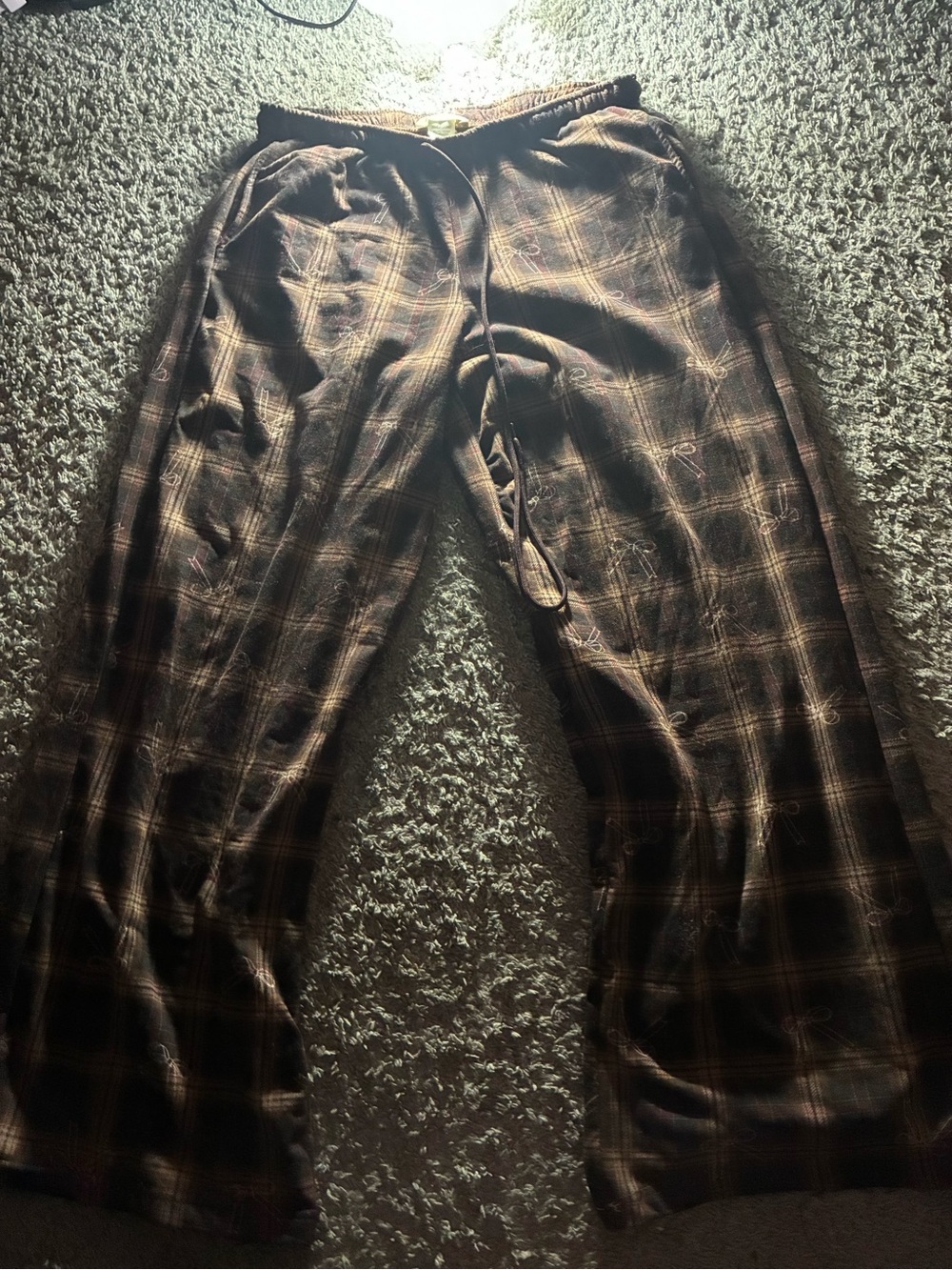shosho Brown Plaid Men's Jogger Pants